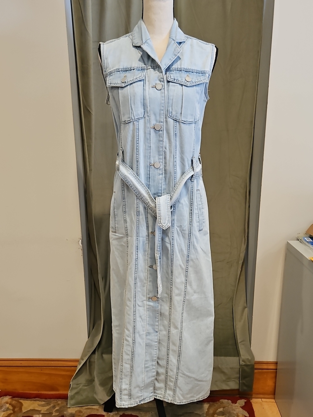 Blank NYC Light Wash Denim Maxi Dress